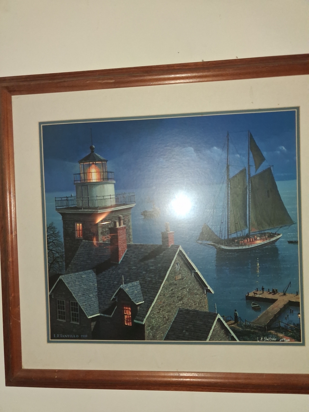 L.F. Tantillo Signed Limit Edition Lithograph - 30 Mile Point Lighthouse #247
